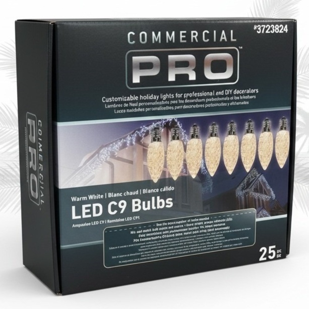 COMMERCIAL‎ PRO LED C9 Bulbs Warm White 25 pc Christmas Holiday Lights #3723824